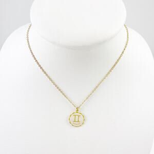 Gemini pendant necklace SKINNY by Jessica Elliot gold tone